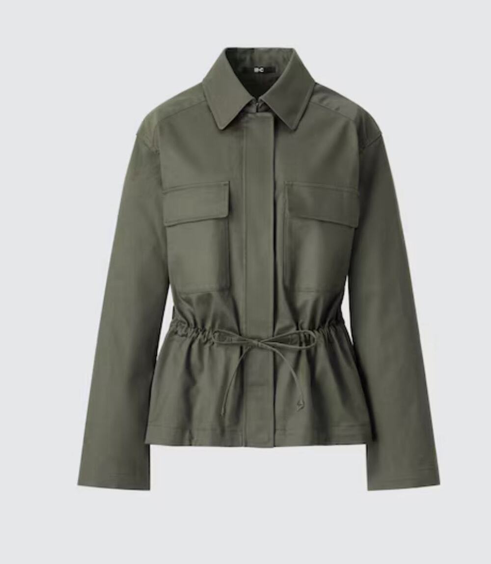 UNIQLO:C Cotton Blend Drawstring Jacket Cotton Large Olive